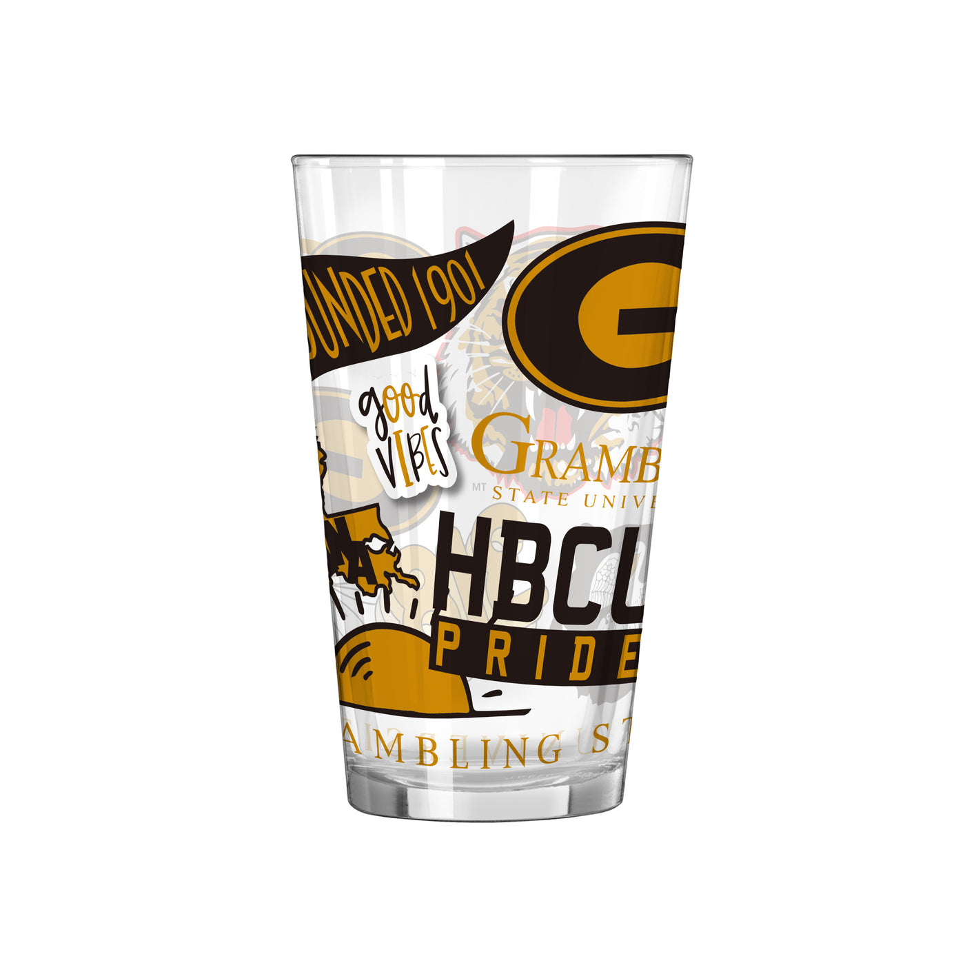 Grambling 16oz Native Pint Glass - Logo Brands