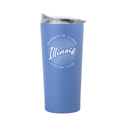 Illinois 20oz Retro Script Arctic Powder Coat Tumbler - Logo Brands