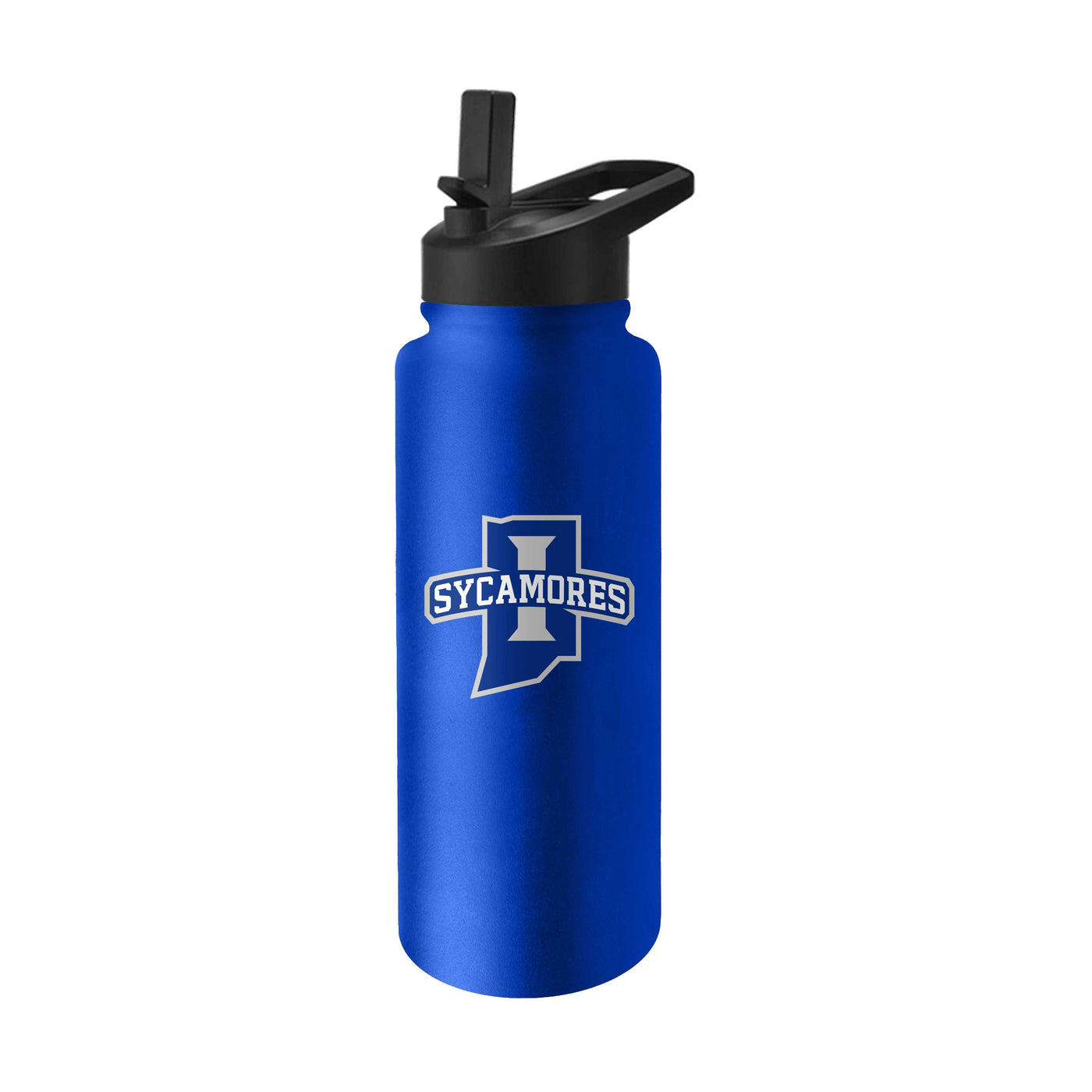 Indiana State Quencher Logo Flip Top Water Bottle