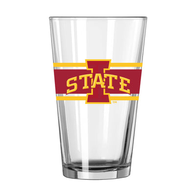 Iowa State 16oz Stripe Pint Glass - Logo Brands