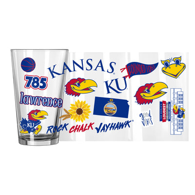 Kansas 16oz Native Pint Glass - Logo Brands