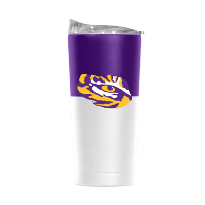 LSU 20oz Colorblock White Powder Coat Tumbler - Logo Brands