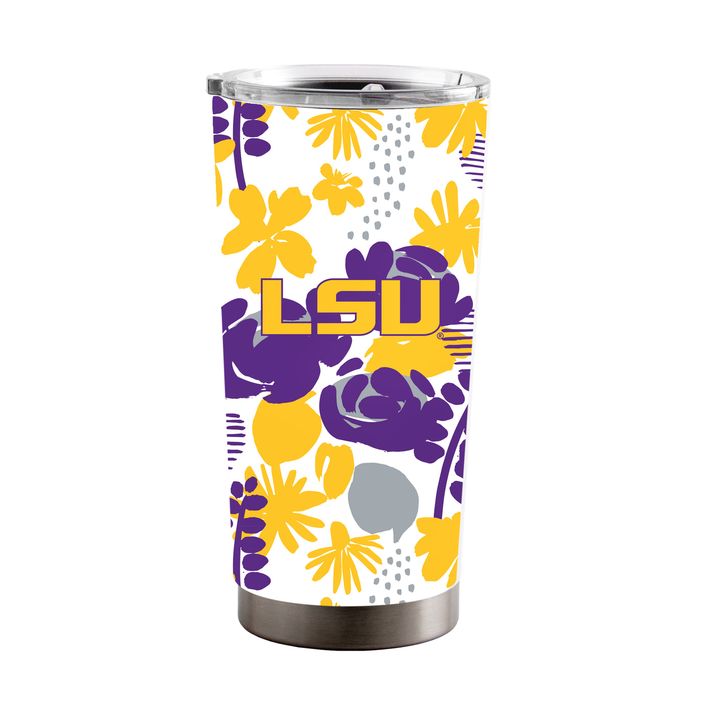 LSU 20oz Floral Stainless Steel Tumbler - Logo Brands