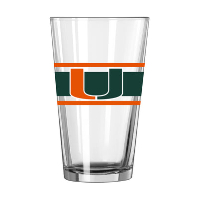 Miami 16oz Stripe Pint Glass - Logo Brands