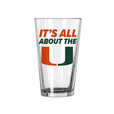 Miami 16oz Slogan Pint Glass - Logo Brands