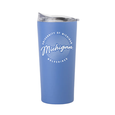 Michigan 20oz Retro Script Arctic Powder Coat Tumbler - Logo Brands