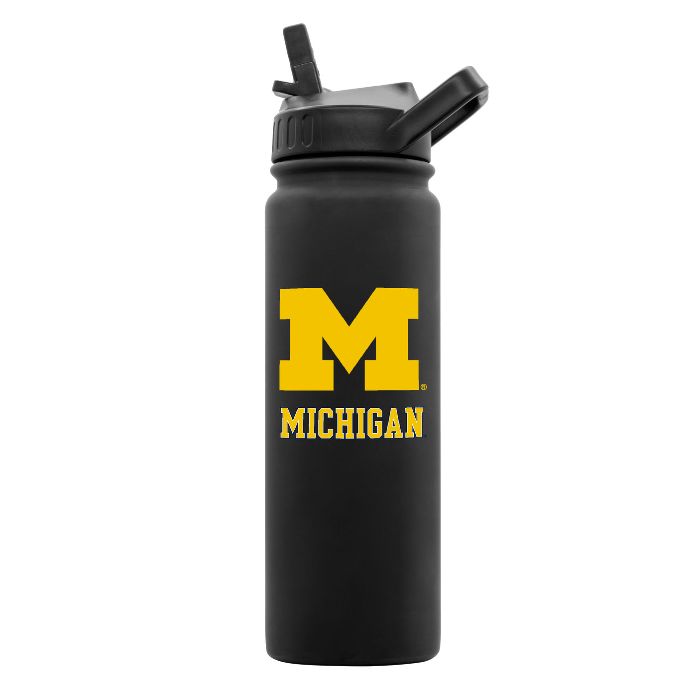 Michigan 24oz Black Soft Touch Bottle