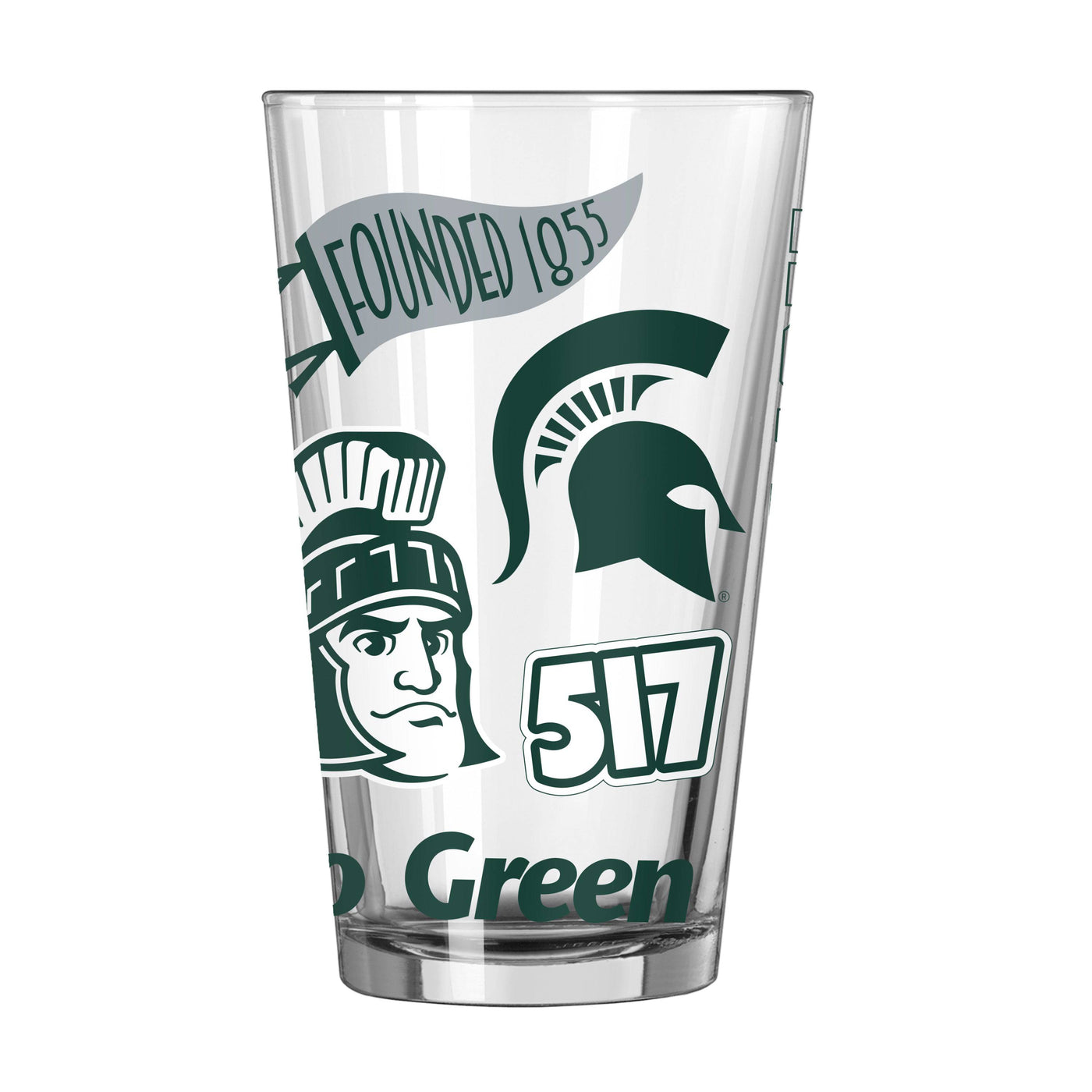 Michigan State 16oz Native Pint Glass - Logo Brands