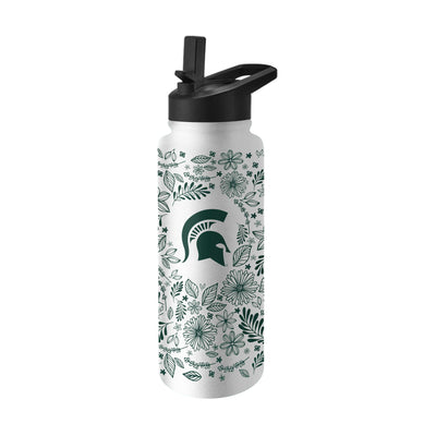 Michigan State Quencher Botanical Flip Top Water Bottle - Logo Brands