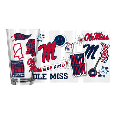 Ole Miss 16oz Native Pint Glass - Logo Brands