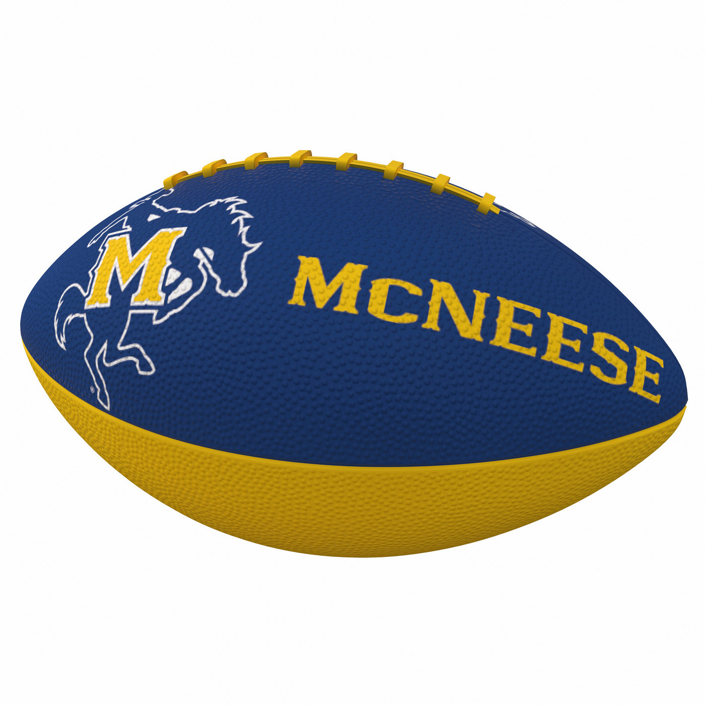 Mcneese State Combo Logo Junior-Size Rubber Football with Yellow Wdmk