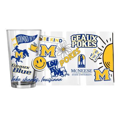 McNeese State 16oz Native Pint Glass - Logo Brands