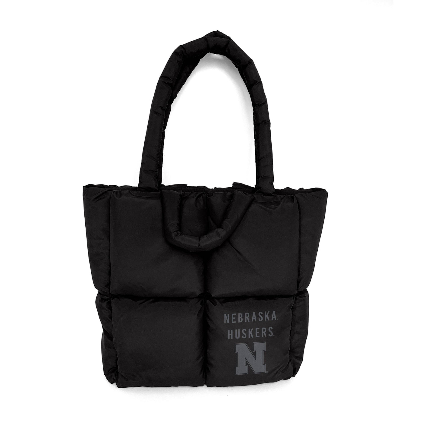 Nebraska Black Puff Tote