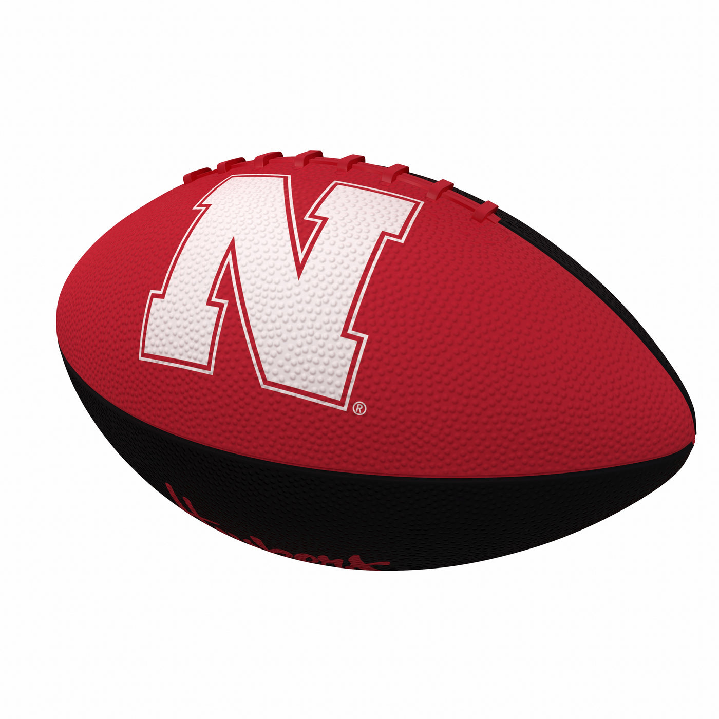 Nebraska Pinwheel Logo Junior Size Rubber Football