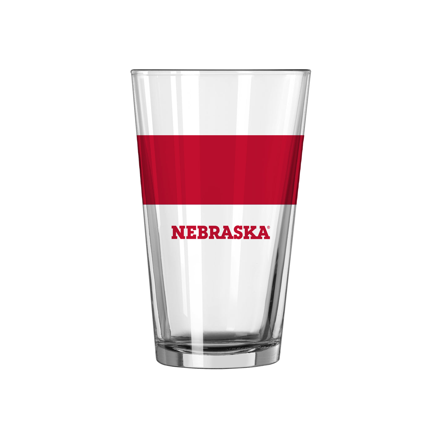 Nebraska 16oz Colorblock Pint Glass