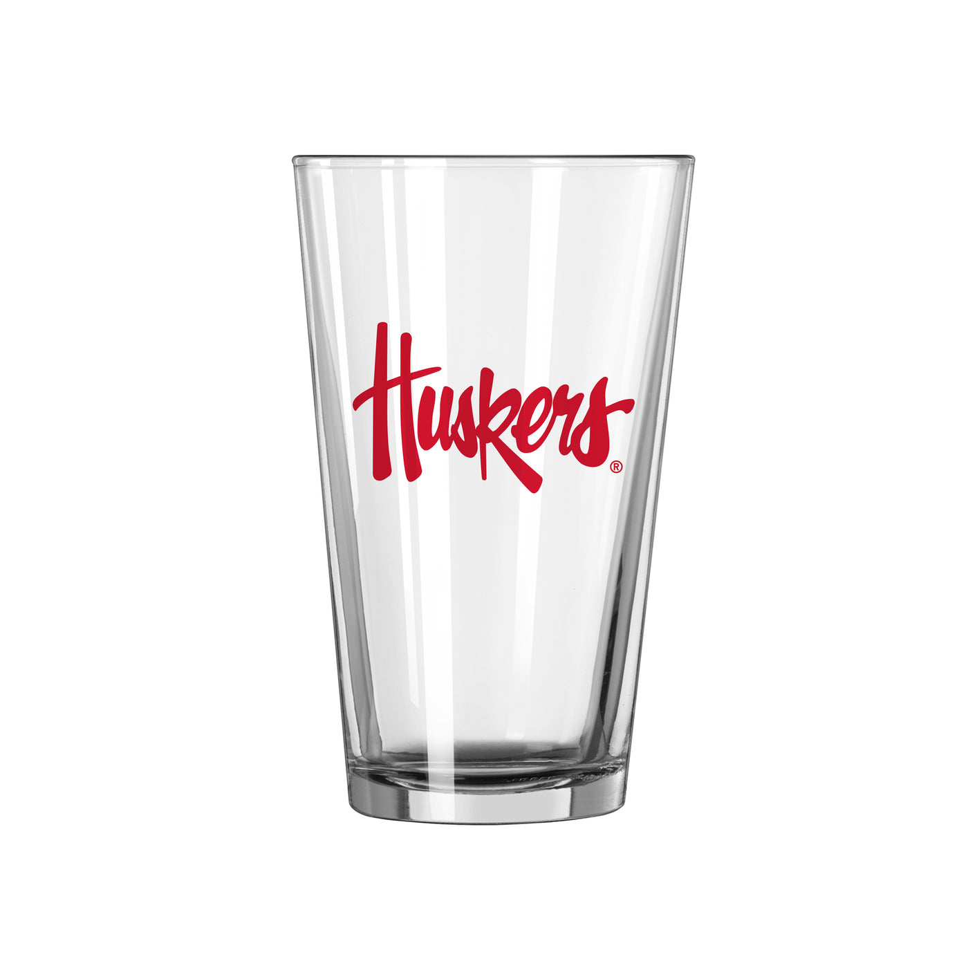 Nebraska Huskers 16oz Cursive Script Pint Glass