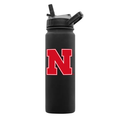 Nebraska 24oz Black Soft Touch Bottle - Logo Brands
