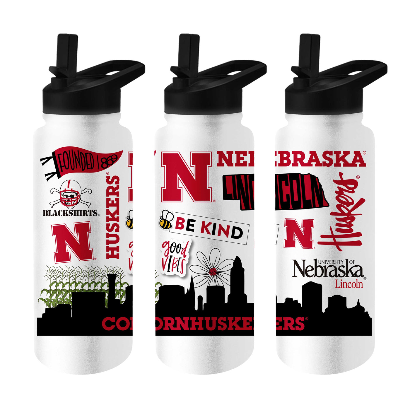 Nebraska 34oz Native Quencher Bottle - Logo Brands