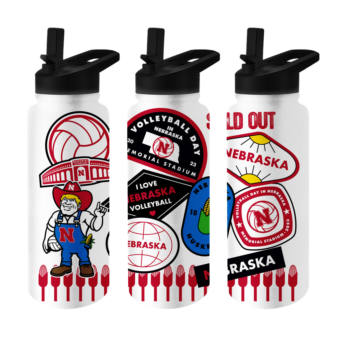 Nebraska 2023 Volleyball Day 34oz Native Quencher Bottle