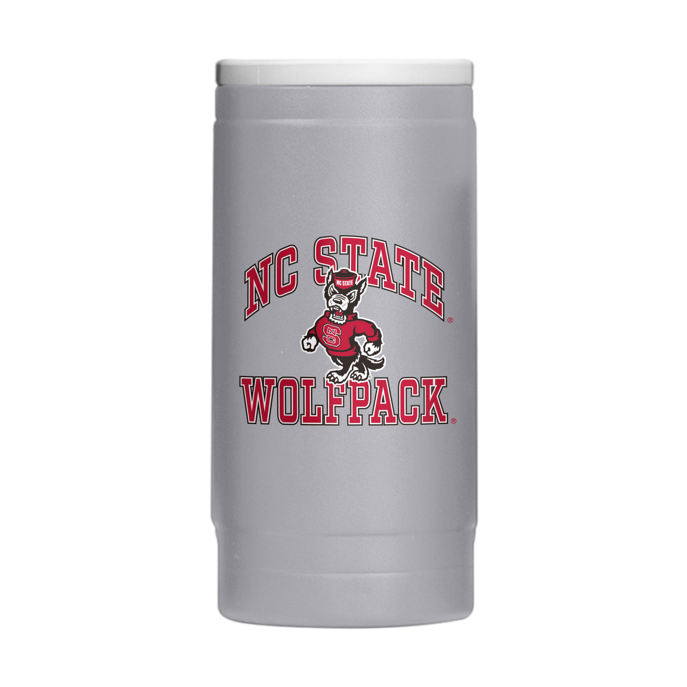 NC State 12oz Athletic Powder Coat Slim Can Coolie