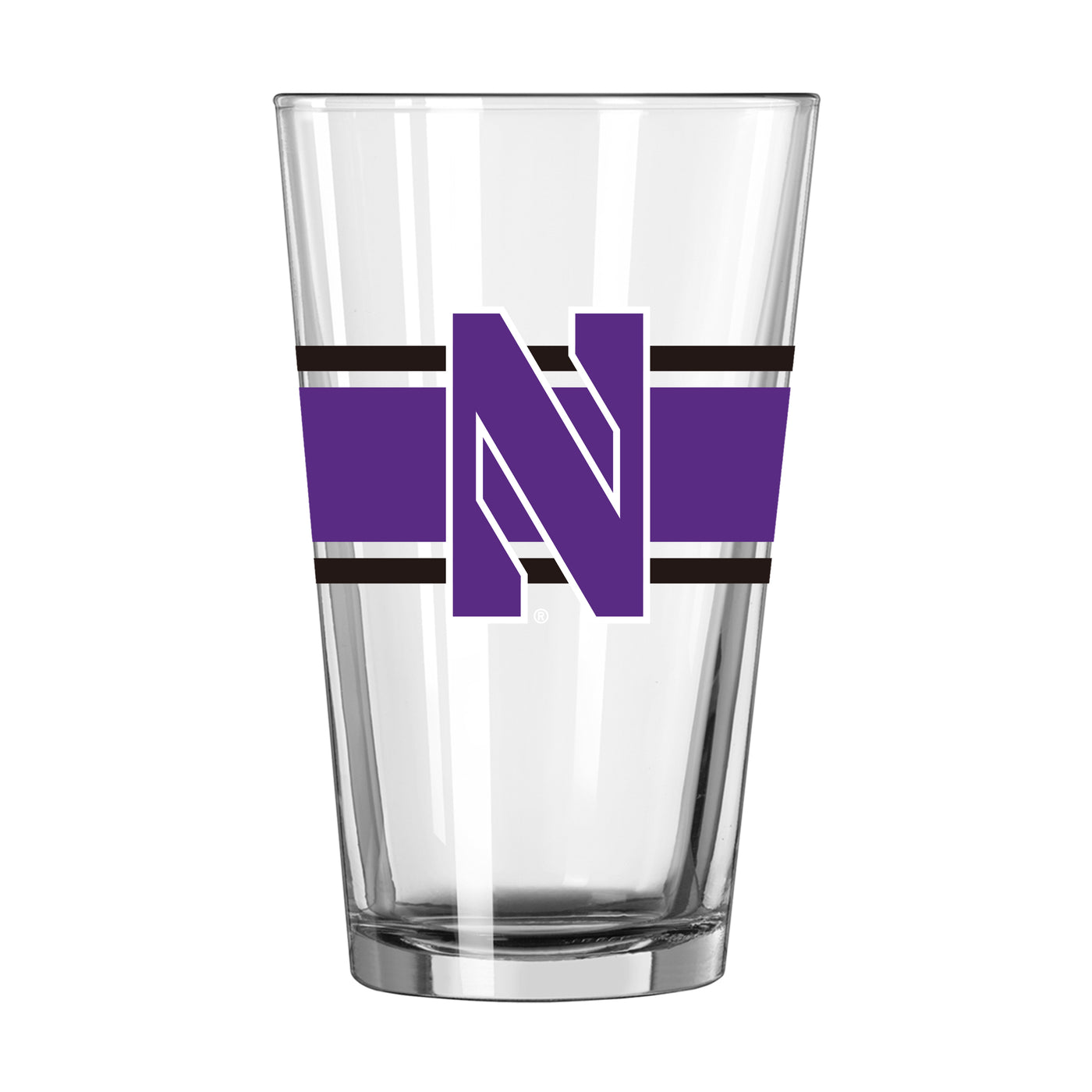 Northwestern 16oz Stripe Pint Glass