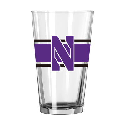 Northwestern 16oz Stripe Pint Glass - Logo Brands