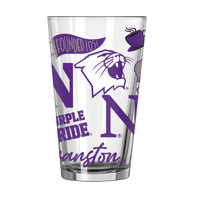 Northwestern 16oz Native Pint Glass - Logo Brands