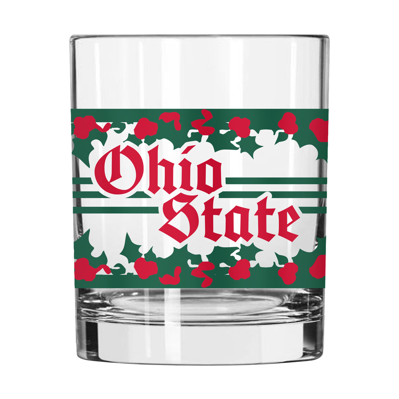 Ohio State 14oz Holiday Rocks Glass