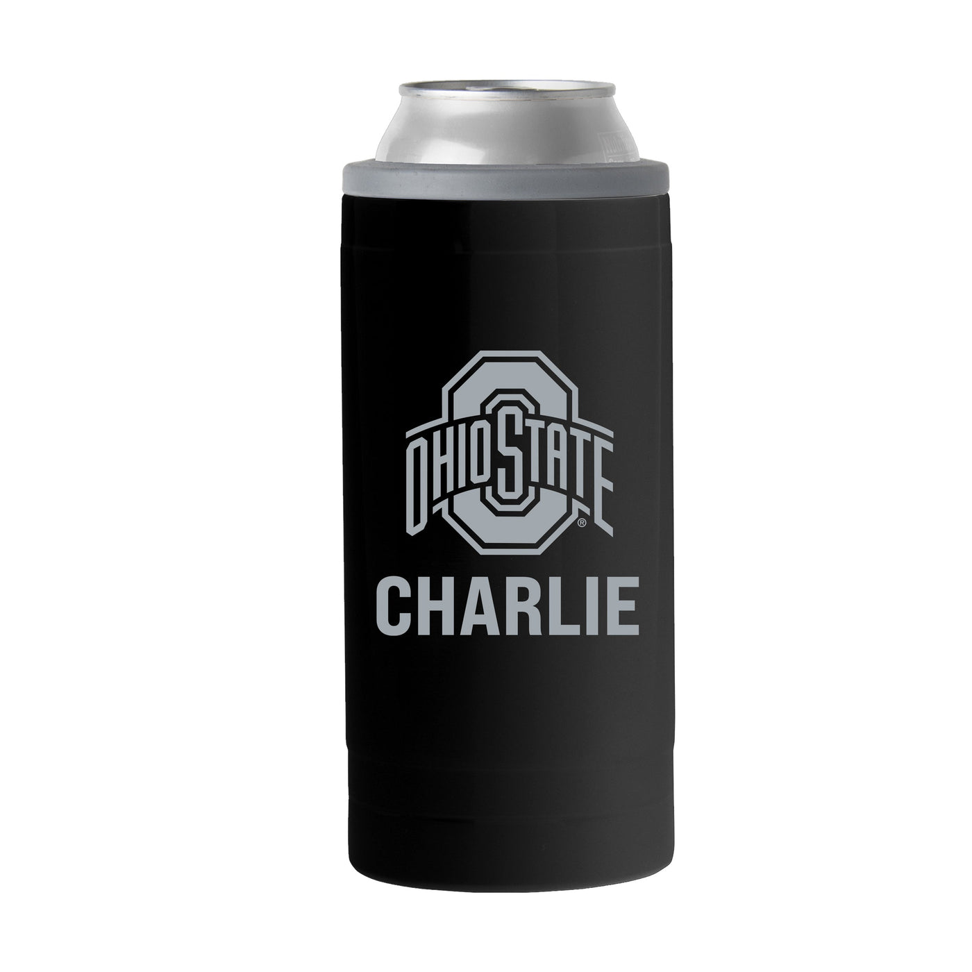 Ohio State Personalized 12oz Black slim Can Coolie