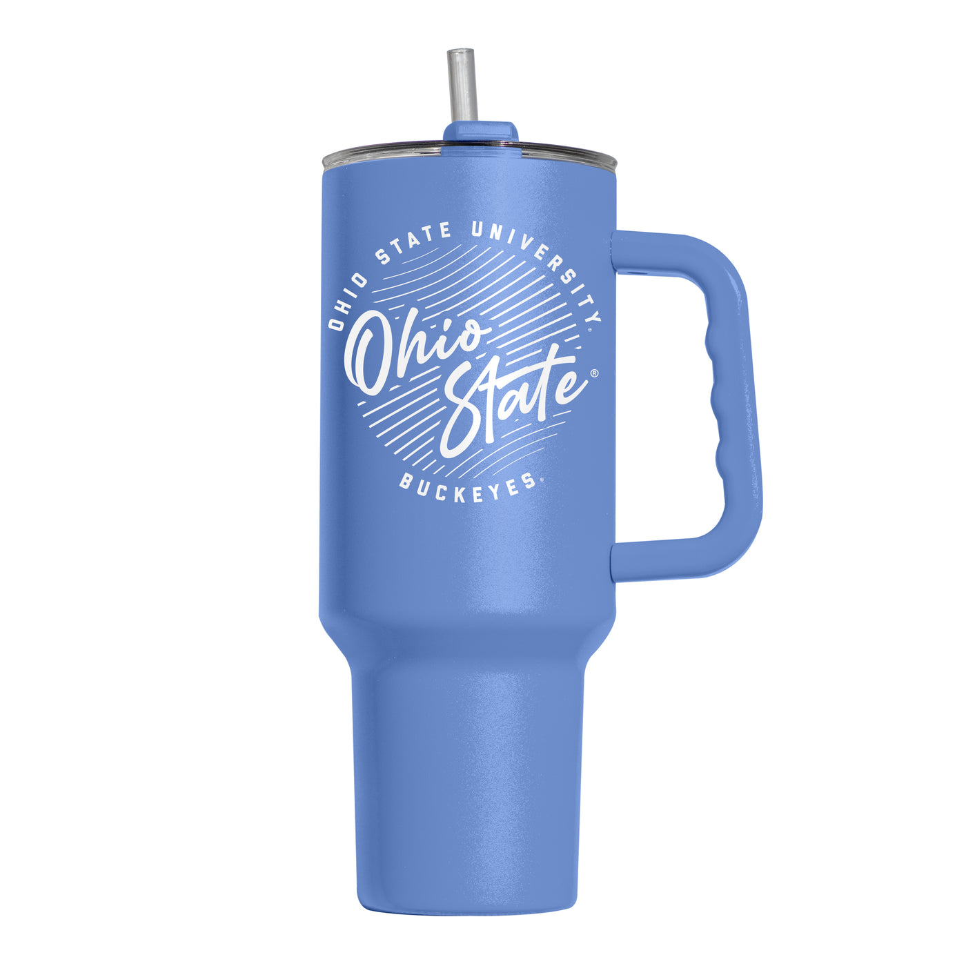 Ohio State 40oz Retro Script Arctic Powder Coat Tumbler - Logo Brands