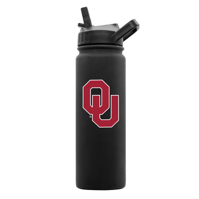 Oklahoma 24oz Black Soft Touch Dbl Wall Btl - Logo Brands