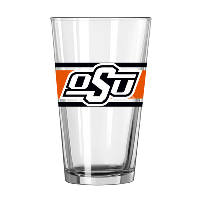 Oklahoma State 16oz Stripe Pint Glass - Logo Brands