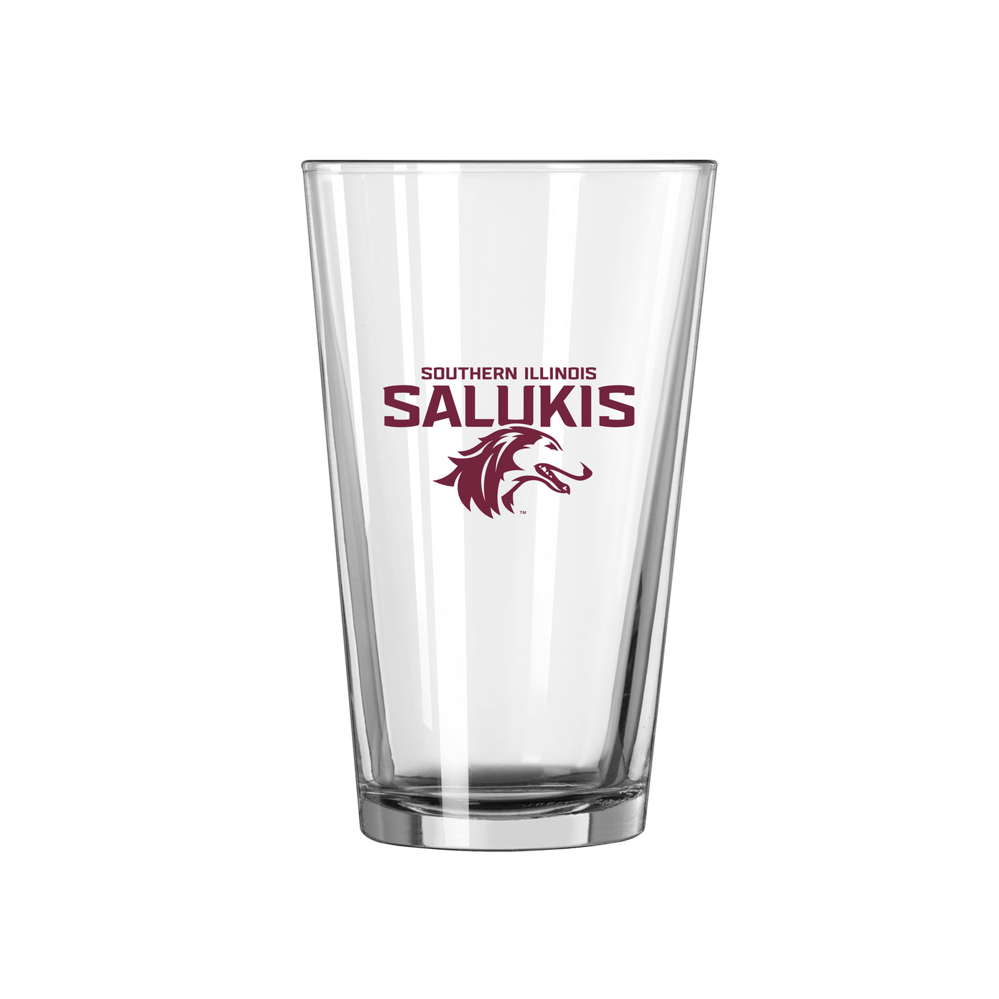 Southern Illinois 16oz Logo Pint Glass - Logo Brands