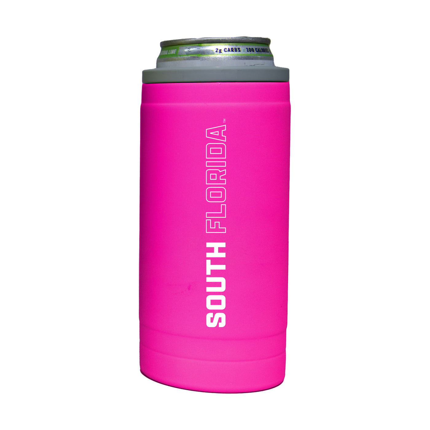 South Florida 12oz Electric Stacked Soft Touch Slim Coolie - Logo Brands