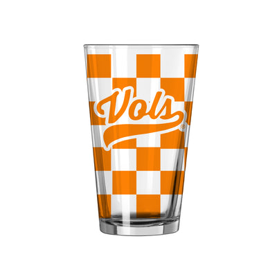 Tennessee Checkerboard 16oz Pint Glass - Logo Brands