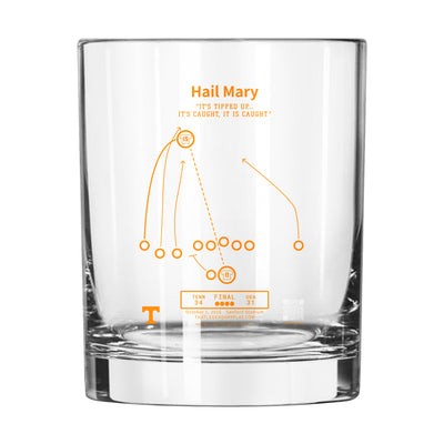 Tennessee Legendary Play 14oz Hail Mary Rocks Glass