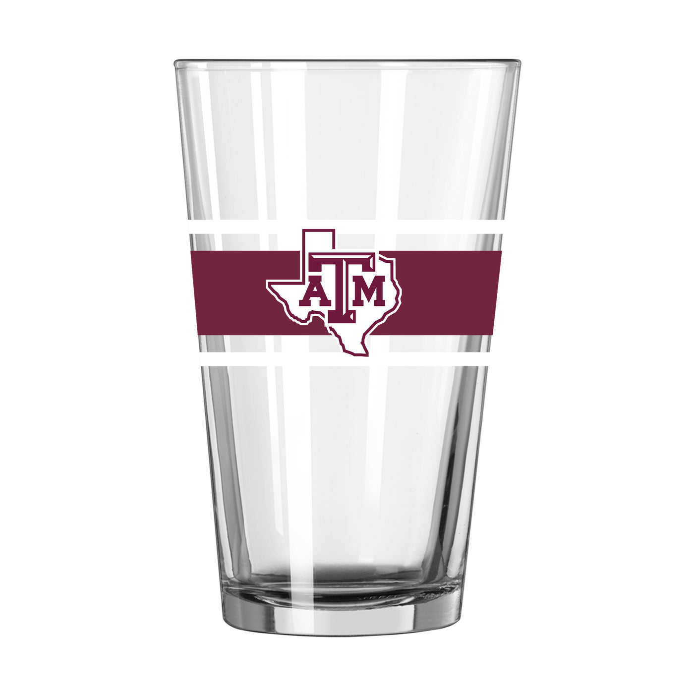 Texas A&M 16oz Stripe Pint Glass - Logo Brands