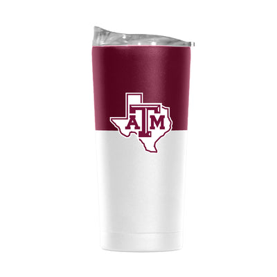 Texas A&M 20oz Colorblock White Powder Coat Tumbler - Logo Brands