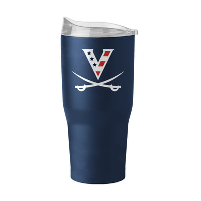 Virginia Red White and Hoo 30oz Flipside Powder Coat Tumbler - Logo Brands