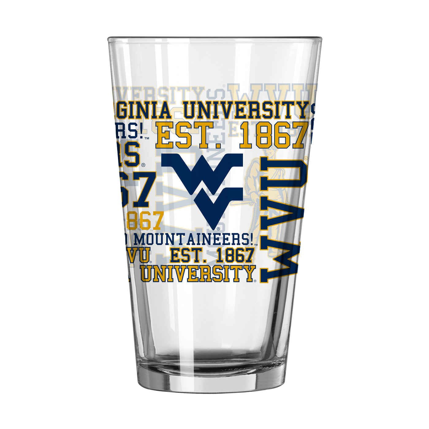 West Virginia 16oz Spirit Pint Glass