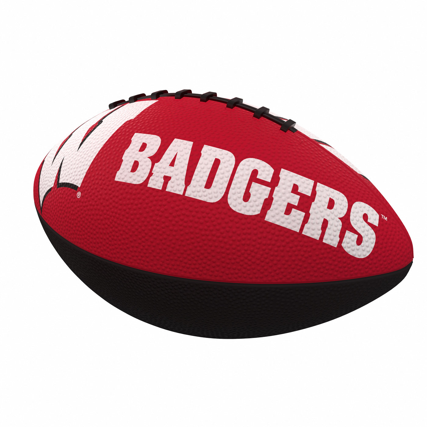 Wisconsin Combo Logo Junior-Size Rubber Football