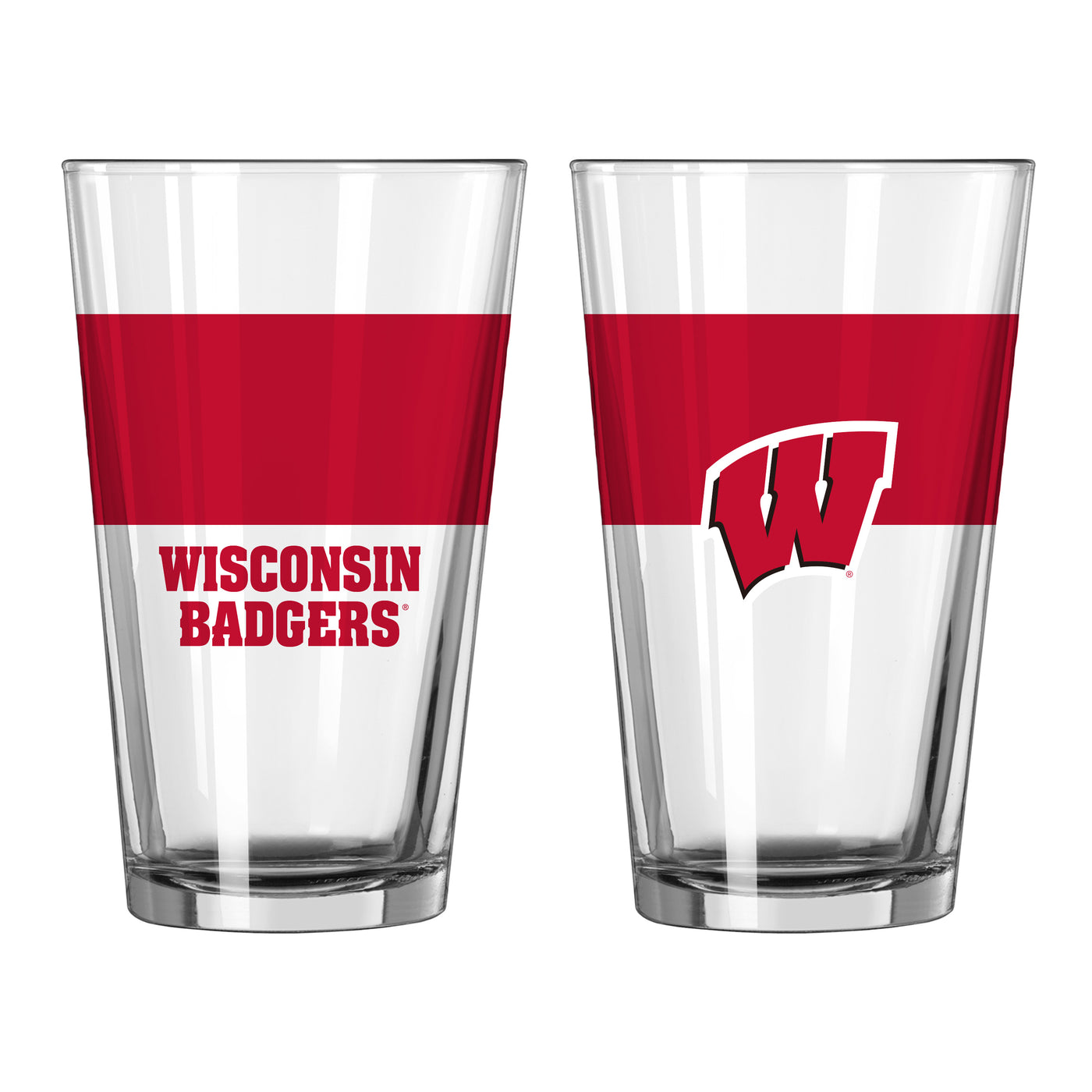 Wisconsin 16oz Colorblock Pint Glass - Logo Brands