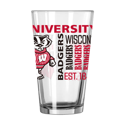 Wisconsin 16oz Spirit Pint Glass - Logo Brands