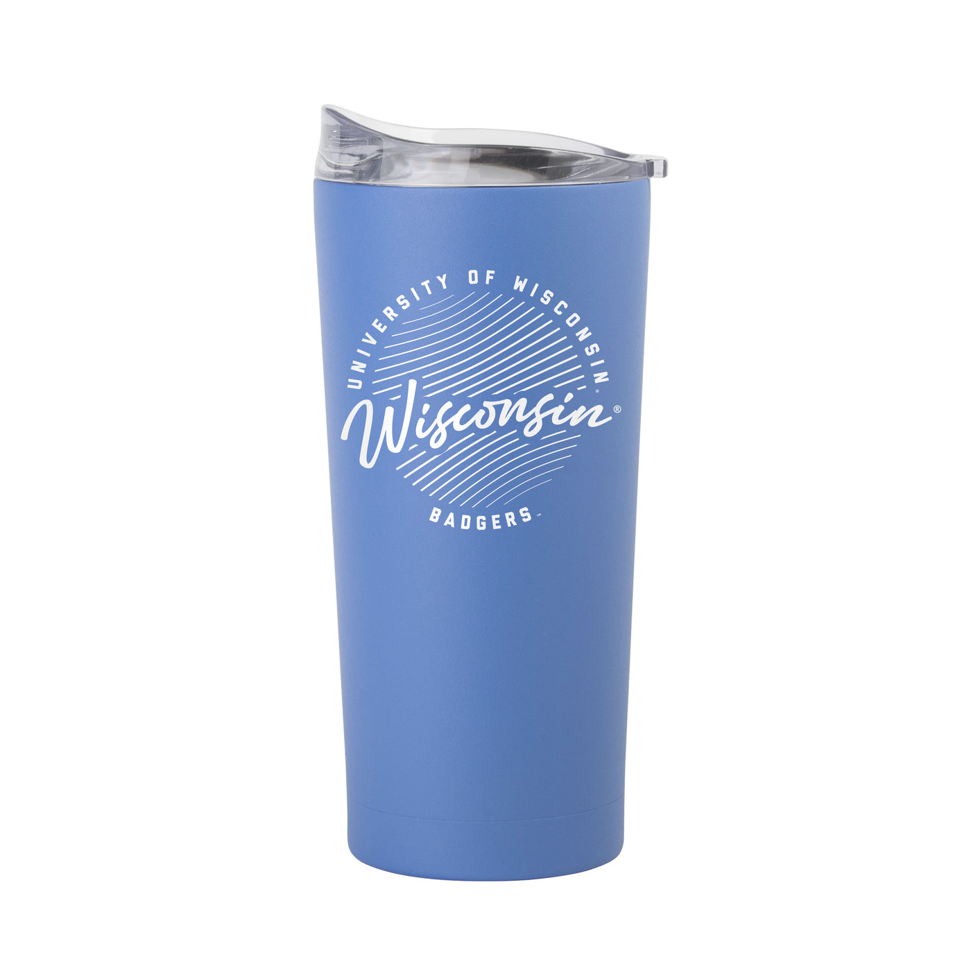 Wisconsin 20oz Retro Script Arctic Powder Coat Tumbler - Logo Brands