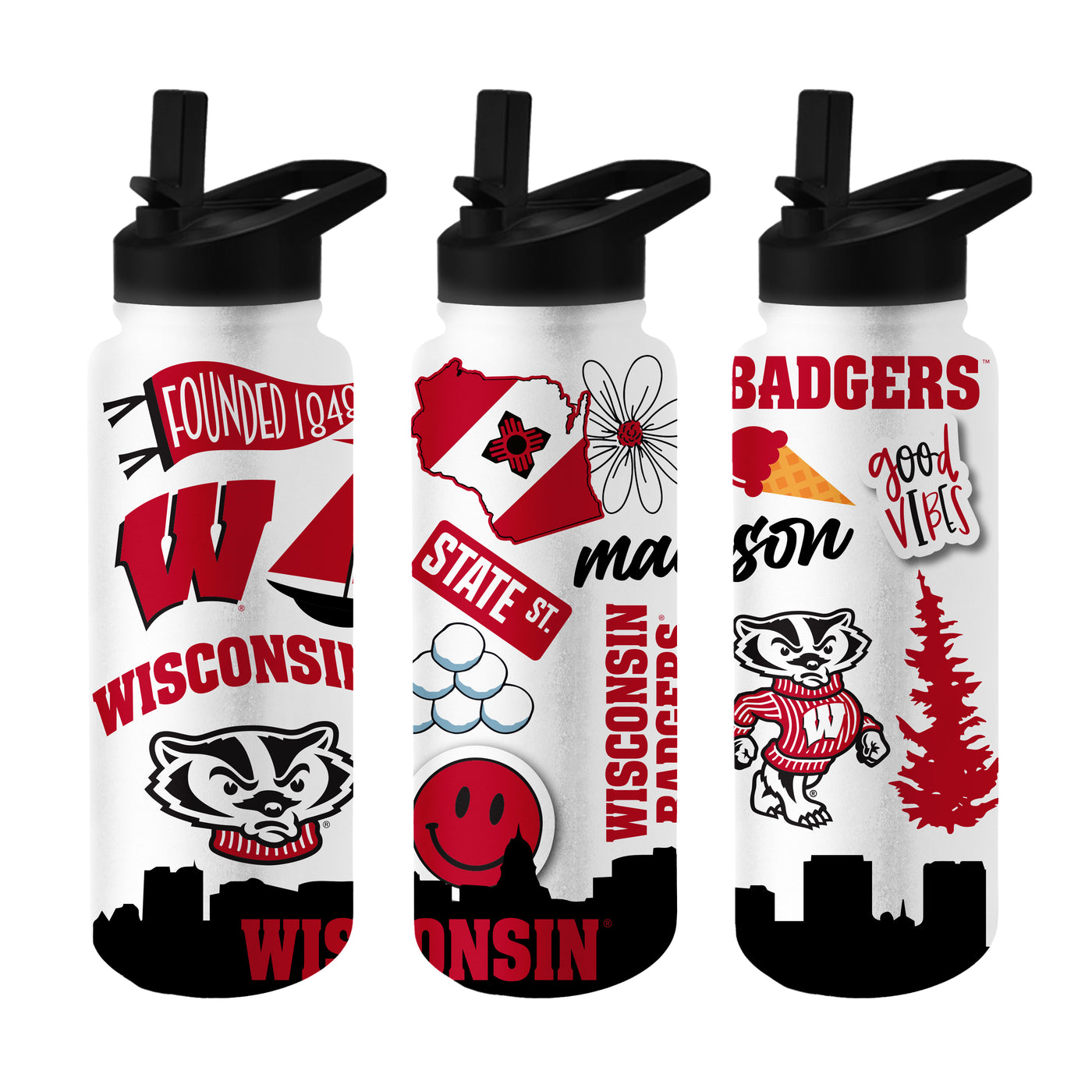 Wisconsin 34oz Native Quencher Bottle