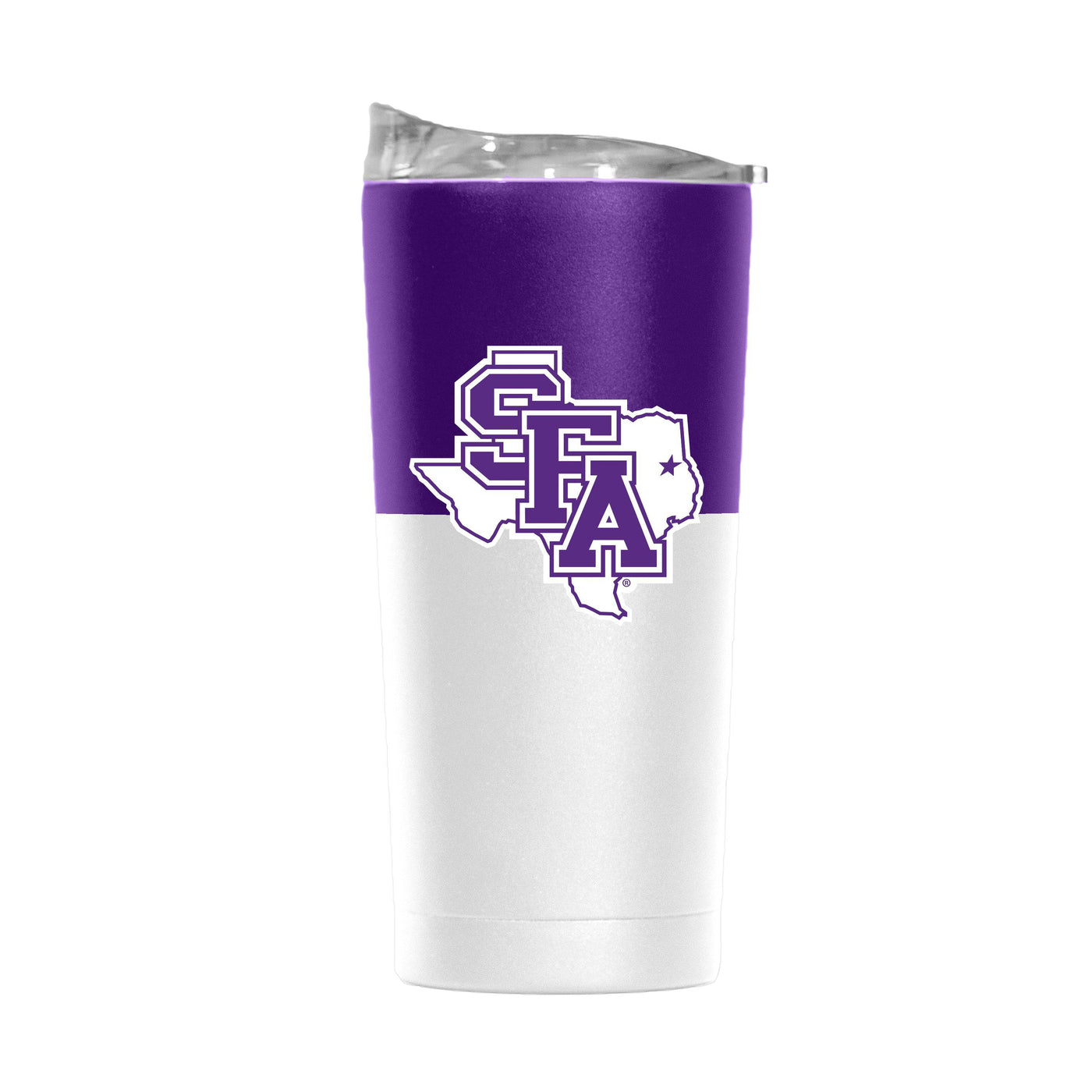 Stephen F Austin 20oz Colorblock White Powder Coat Tumbler - Logo Brands