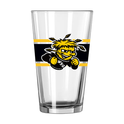 Wichita State 16oz Stripe Pint Glass - Logo Brands