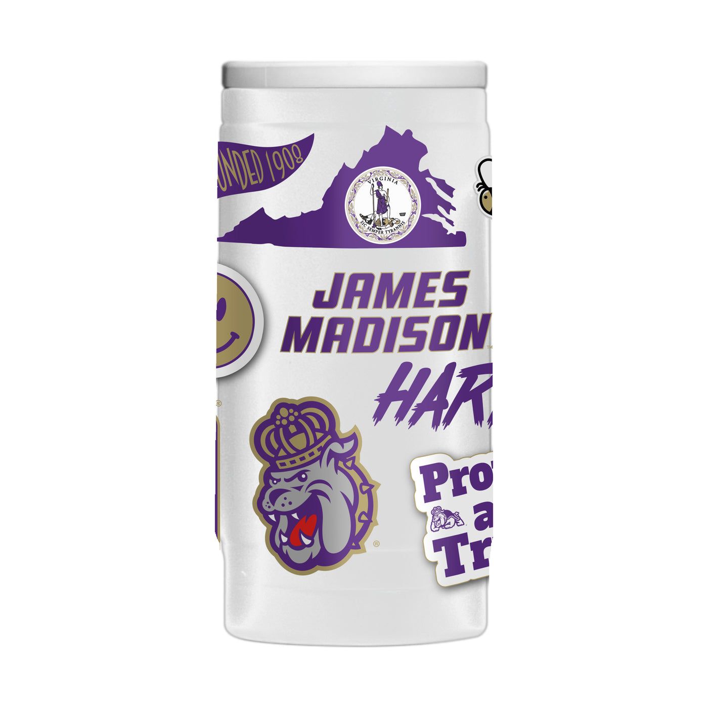 James Madison 12oz Native Powder Coat Slim Can Coolie