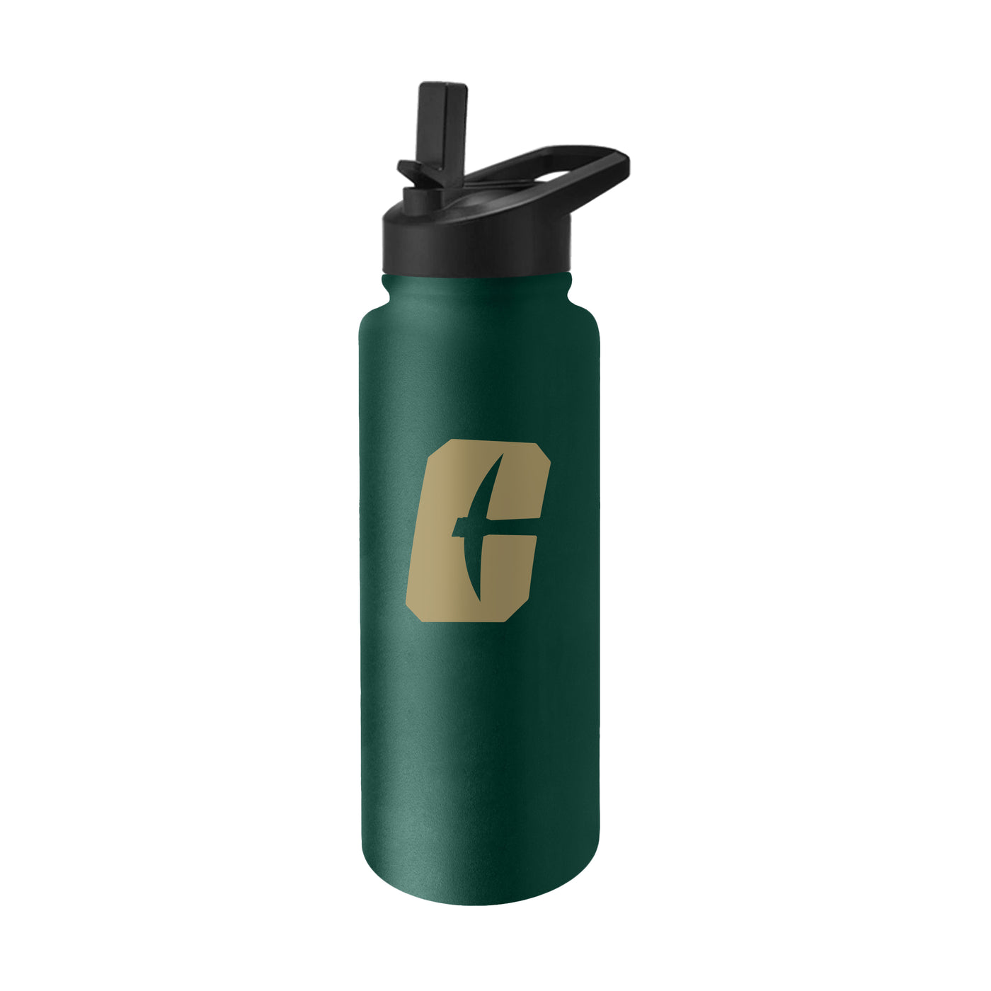 North Carolina Charlotte Quencher Logo Flip Top Water Bottle - Logo Brands