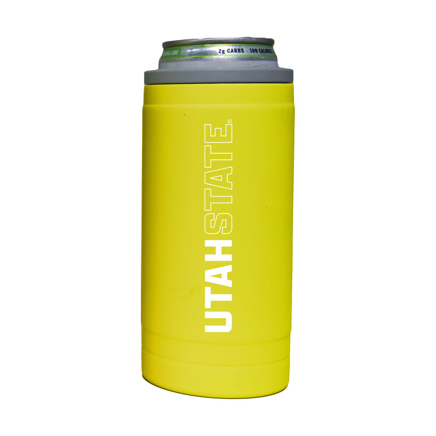 Utah State 12oz Cru Stacked Soft Touch Slim Coolie - Logo Brands